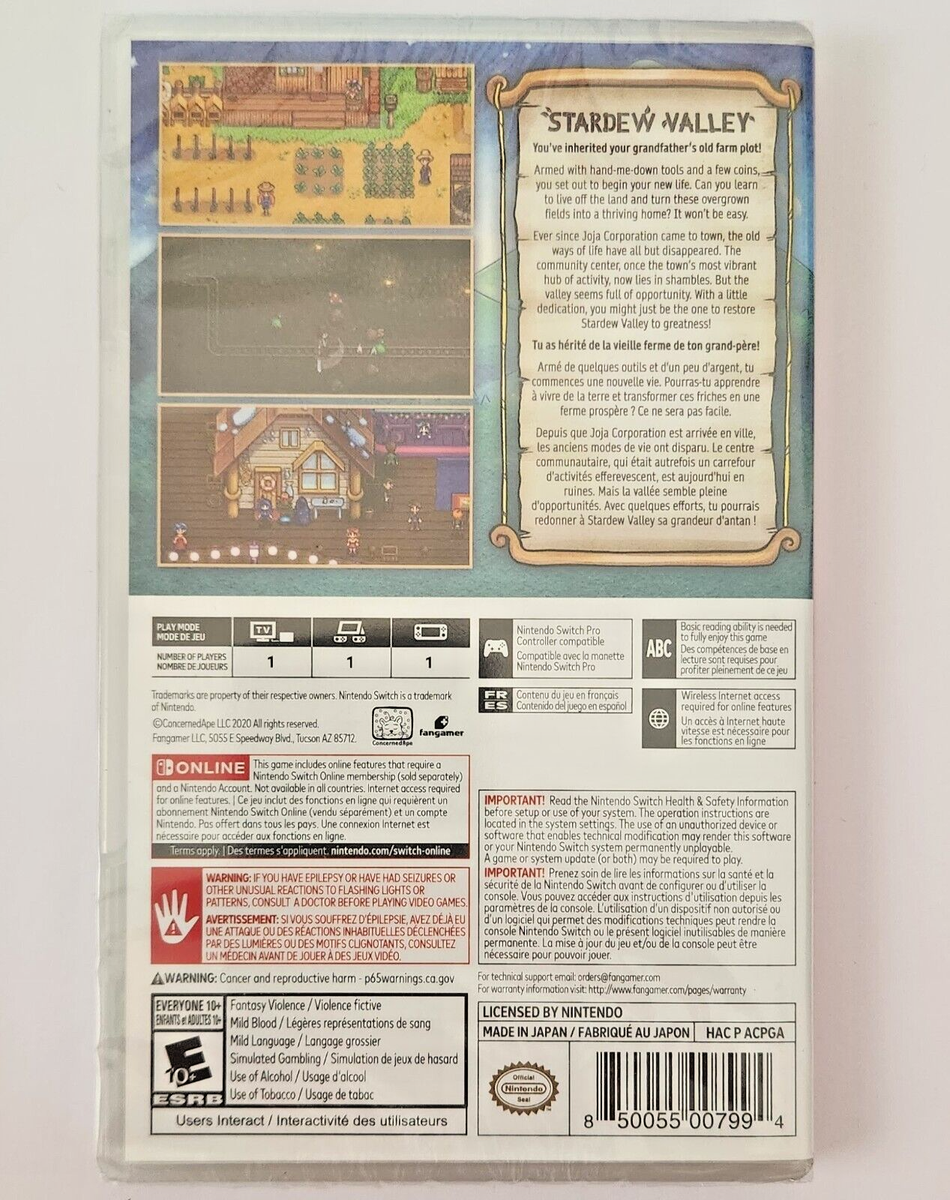 Stardew Valley -- Standard Edition (Nintendo Switch, 2020) for
