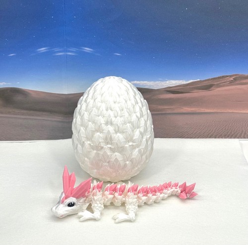 Baby Dragon with Dragon Egg, 3D Printed Articulated Baby Dragon, BD007WP-WE - Picture 12 of 40