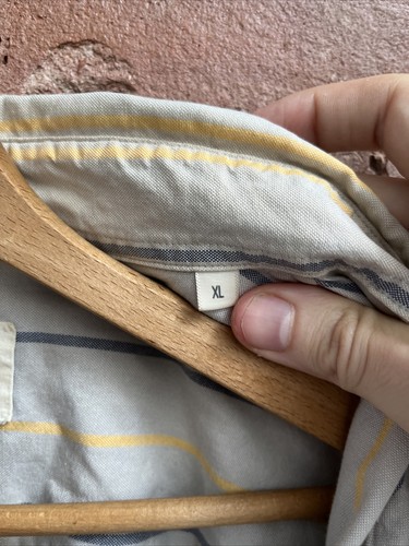 Vintage Band of Outsiders Men's Shirt, Sz XL, Beige Pastel Stripe, USA - Picture 7 of 10