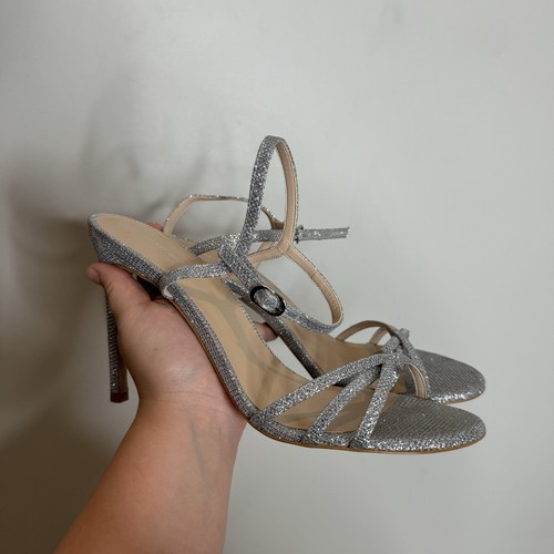 Stuart Weitzman Starla 105 Glitzer Silber Absatz Größe 10 - Bild 2 von 10