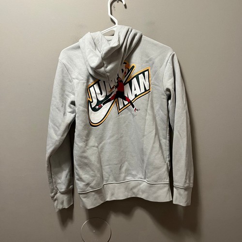 Air Jordan Full Zip Hoodie Boys Size Large Gray Graphic Jump Man
