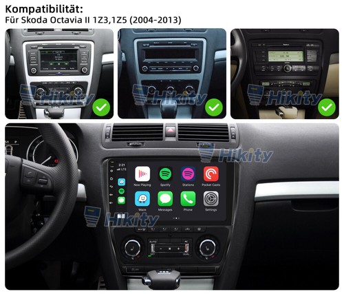 CarPlay 2+64G Android 13 Autoradio BT Navi Für Skoda Octavia 2 1Z3 1Z5 2004-2013 - Bild 2 von 15