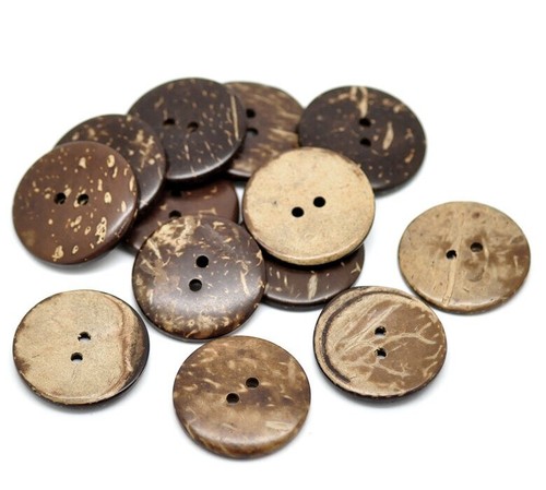 20PCS Brown Coconut Shell Buttons Natural Wood 2 Hole for Sewing Crafts DIY - Picture 1 of 24