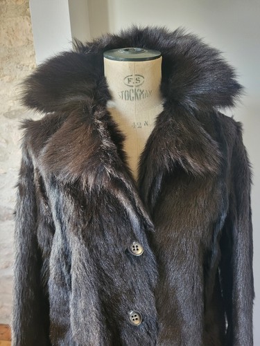 Manteau long en fourrure T.42 VINTAGE 70 Long brown fur coat sz L - Imagen 3 de 14