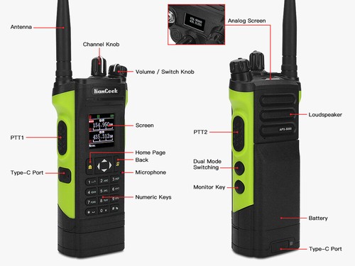 LOTE HAMGEEK APX-8000 Radio de Doble Banda VHF UHF Walkie Talkie + Cable de Programación - Imagen 7 de 17