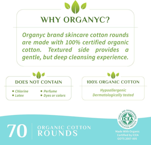 100% Organic Cotton Rounds - Biodegradable Cotton, Chemical Free, for Sensitive - Picture 6 of 12