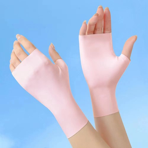 Solid Color Ice Silk Breathable Gloves Outdoor Sports Anti-uv Thin Gloves DIY - Picture 11 of 16