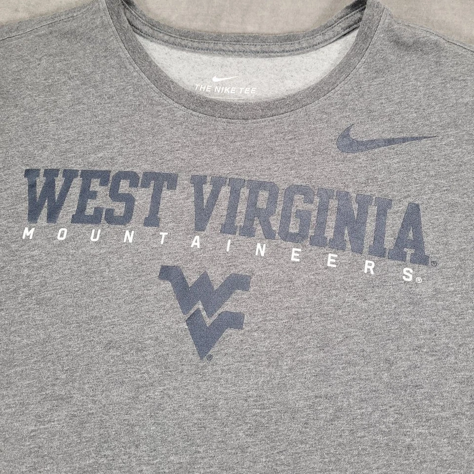 Nike West Virginia Mountaineers Dri-Fit Long Sleeve Athletic T-Shirt Gray L - Image 3 of 4