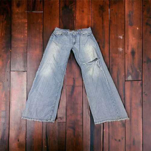 BKE Buckle Marshall Boot Herren Light Wash Blue Jeans Gr. 34x32 Ripped Denim - Bild 1 von 17