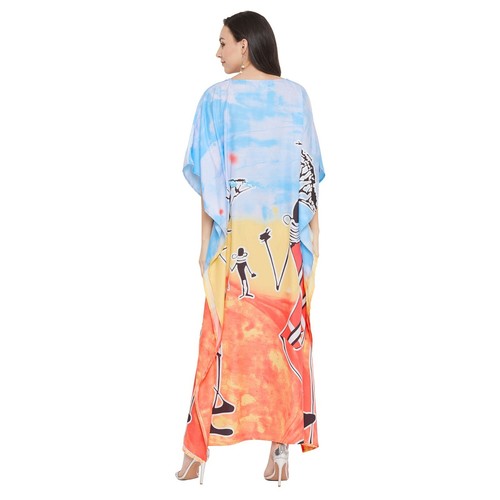 Women Casual Maxi Long Kaftan Kimono Sleeve Plus Size Dresses V Neck Nightgown - Picture 526 of 642