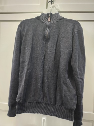 Mark Law Men’s Quarter Zip Sweater Size Large Black 100% Cotton - Picture 1 of 5
