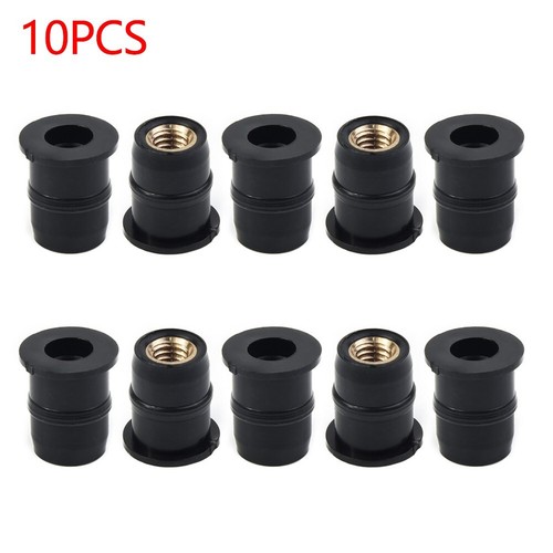 10PCS Motorcycles Windshield Windscreen Bolts Kit Rubber Well Nut Washers M5 5mm - Picture 2 of 12