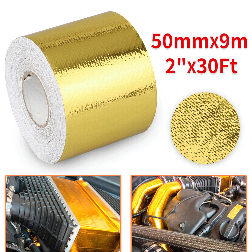 2&quot; 30FT Gold Intake Heat Reflective Tape Wrap Self-adhesive High 