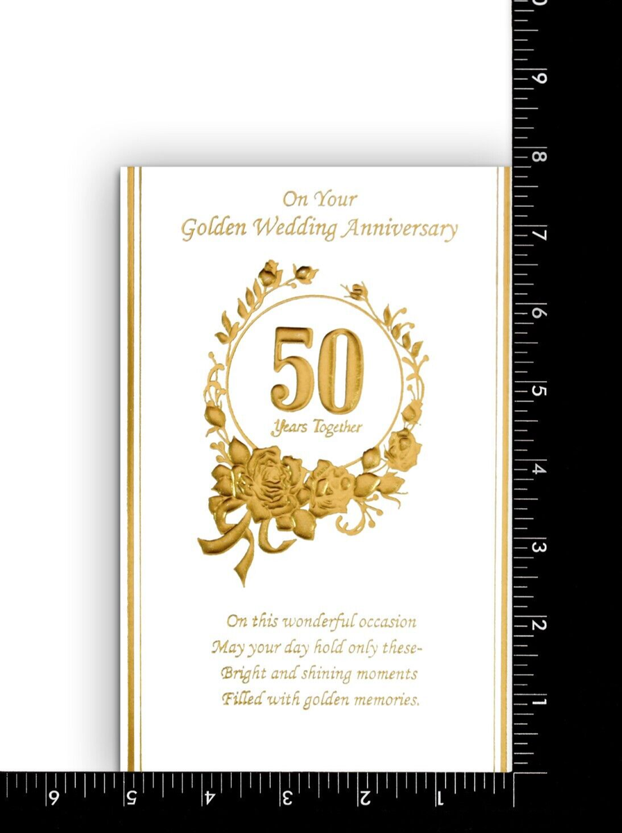 Wedding Anniversary Card Elegant 50th Anniversary\, image size:896x1200