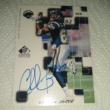 Charlie Jones 1999 SP Signature Edition Autograph San Diego Chargers Fresno St.