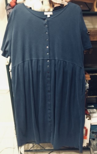 WOMAN WITHIN Petite 2X blaues Kleid, Taschen, Knopfleiste, gebraucht, Poly Baumwolle - Bild 1 von 7