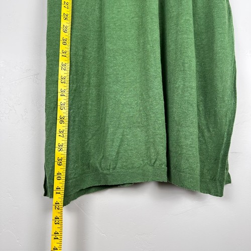J Jill Dress Women 2X Green Pullover Linen Blend 3/4 Raglan Sleeves Side Slits - Picture 12 of 16