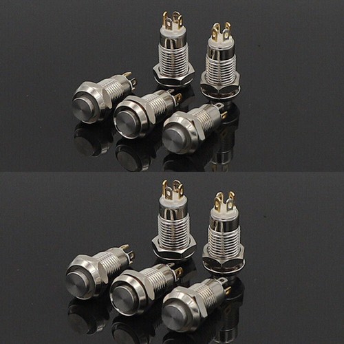 2x 8mm Blue Metal Push Button Switch 4-Pin LED Latching/Self Locking Waterproof - Picture 3 of 7