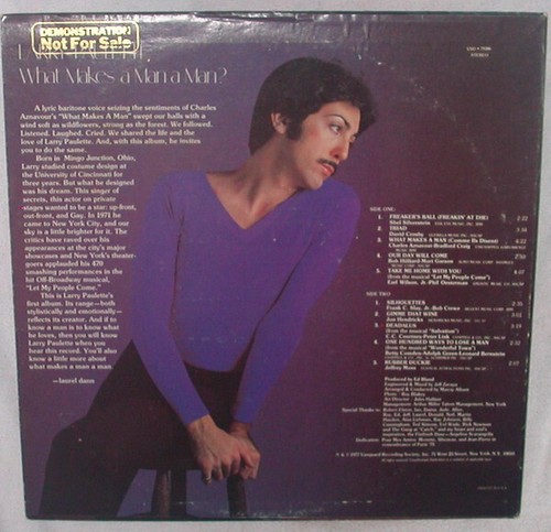 Larry Paulette - What Makes A Man A Man (LP, Album) (Near Mint (NM or M-)) - Picture 2 of 4