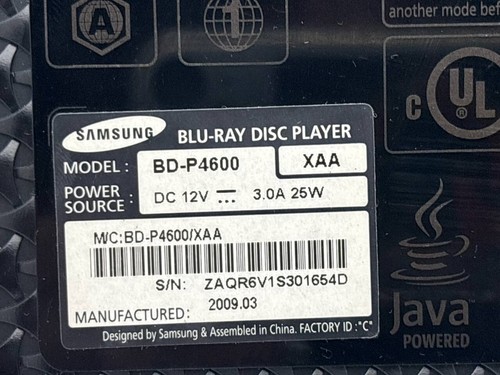 Samsung BD-P4600 Blu-Ray Player Full HD 1080p WiFi Dolby Digital True HD READ - Picture 10 of 13