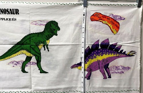Vintage Dinosaur Applique Fabric T-Rex Brontosaurus 5 Dinos 1/2 Yard - Picture 7 of 8