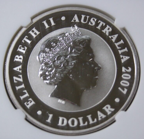 Australia 1 dólar 2007 plata 1 oz "Koala" NGC gema UNC #F6583 primer año - Imagen 5 de 7