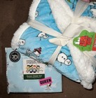 Peanuts Berkshire Snoopy Christmas Winter Queen Bed Sheets Throw Set Snowflakes