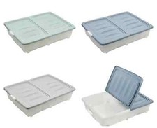 UnderBed Plastic Storage Box 6x Wheel Durable Container For Clothes Shoes Toys