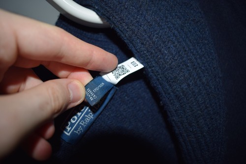 Polo Ralph Lauren Wool-Cashmere Hybrid Shawl Navy Herringbone Cardigan Men's S - Picture 6 of 13