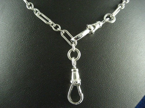 New Sterling Silver 4.0mm Wide Trombone Link Necklace, Numerous Configurations - Picture 1 of 6