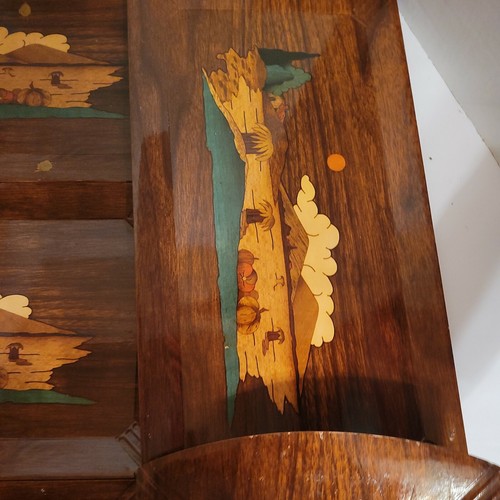 6 Vintage 1950's Hasko TV Trays Fall Wood Lithograph Trays Haskelite - Picture 3 of 4