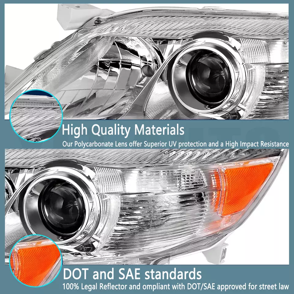 Par de faros reflectores transparentes carcasa cromados para Toyota Camry 2010-2011 sedán Foto 4 de 4