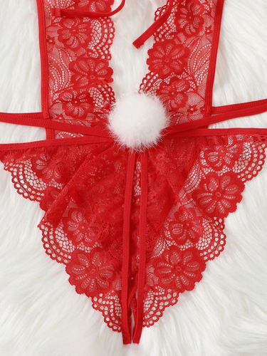 Women XMAS Lingerie Lace Bikini Pajamas Set G-String Dress Babydoll Nightwear US - Picture 168 of 195