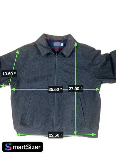 Vintage Pendleton Men’s Bomber Jacket Size XL GRAY Pure Virgin Wool - Picture 4 of 5