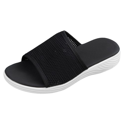 Mujer Sandalias Moda Punta Abierta Transpirables Zapatillas Planas Verano Cómodas Playa - Imagen 4 de 35