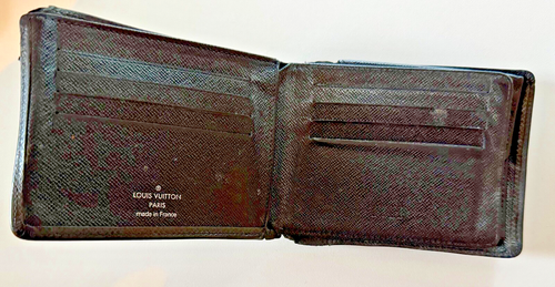 Louis Vuitton Herren Portemonnaie Taiga Leder, Münzfach, schwarz, gepflegt - Bild 3 von 5