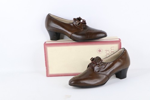 Nuevo de Colección Años 90 Ropa de Calle Para Mujer 10 A Tacón Grueso Cuero Tacones Geométricos Zapatos EE. UU.