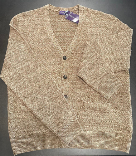Ralph Lauren Purple Label Cardigan Sweater XL Khaki Silk Linen Textr Italy $1695