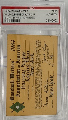 1984 PSA Ticket Pass ML Roger Clemens Debut /First Win/First K Boston Red Sox⚾️ - Picture 2 of 4