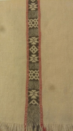 Mapuche poncho white wool - Picture 2 of 4