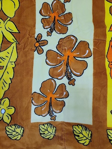 Vintage 70s Backpack Beach Towel Yellow Orange Large With Original Tags - Picture 13 of 19