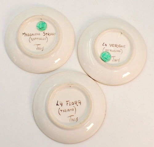 Giuseppe Chiurato Majolica Three Handpainted Porcelain Dishes 4" Italy - Picture 5 of 6