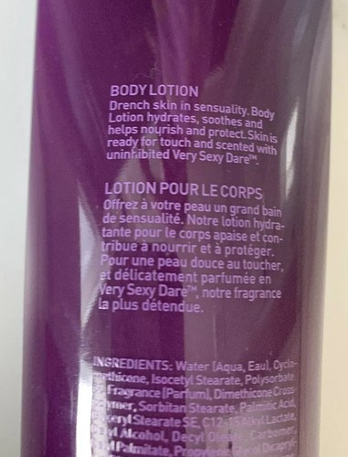 Victorias Secret Very Sexy Dare Lozione Corpo 6,7 once 200 ml Crema Fuori Produzione - Foto 3 di 3