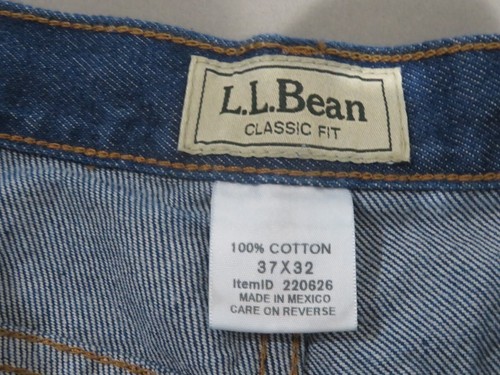 LL Bean Jeans Mens 37x32 Blue Denim Classic Fit Pockets Comfort Zip Fly - Picture 5 of 8