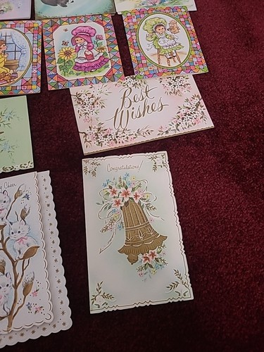 Beautiful Assortment Of 28 Greeting Cards Vintage Paper Ephemera Scrapbook Craft - Picture 3 of 23
