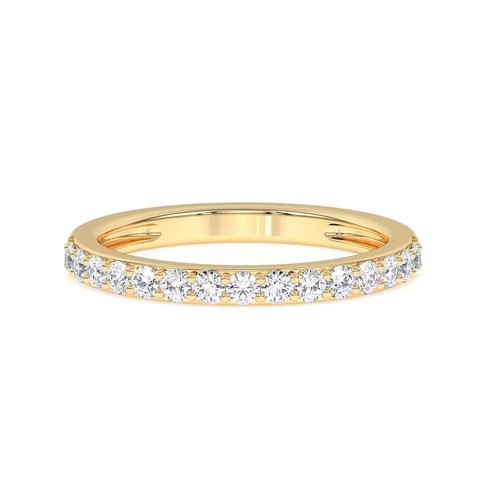 14K Yellow Gold 0.40 Ct Lab Grown Diamond Half Eternity Wedding Band
