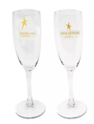 PIPER HEIDSIECK CUVEE  NYE 2000 FRENCH CHAMPAGNE FLUTES VINTAGE MINT CO BUBBLES 