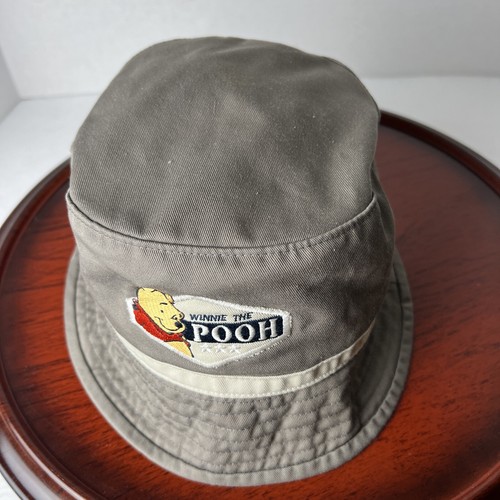 Vintage Winnie the Pooh Disney Greige Beige Tan Grey Bucket Hat 24” - Picture 5 of 9