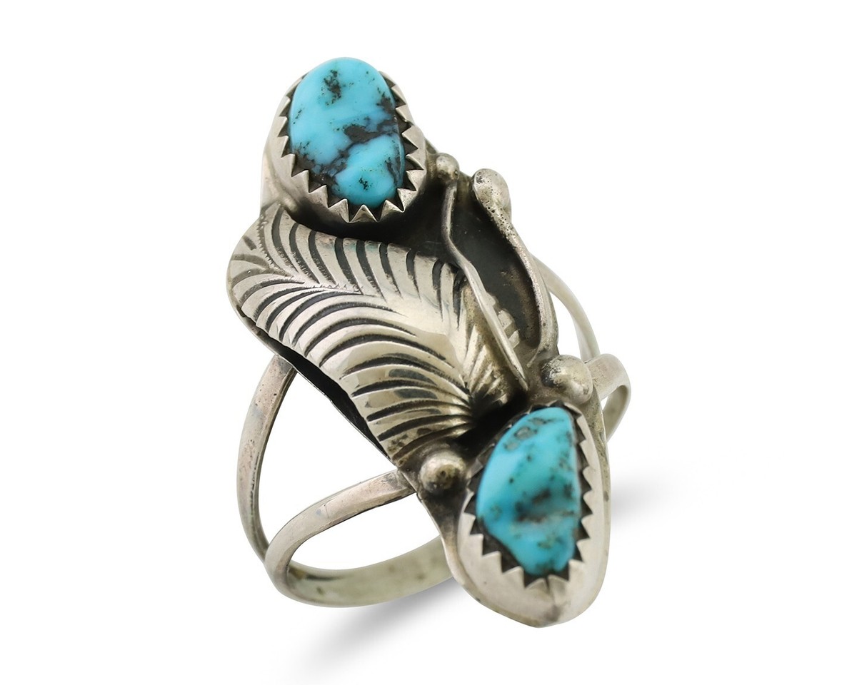 Navajo Sterling Silver Turquoise Ring – Handmade Native American Ring Size 9 With Certificate