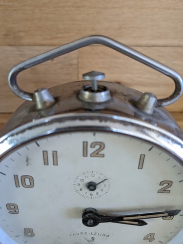 Original Vintage Metall Favre Leuba Jaz Wecker von 1950. Sammlerstück! Swiss India - Bild 5 von 12
